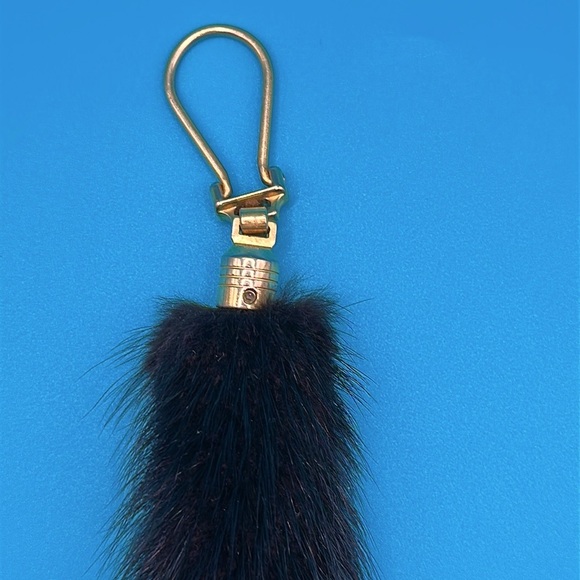 Unique vintage fur bag belt charm key chain brown fur (mink?) - Picture 13 of 16